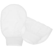 ELAYARD 2-Pack White Bath Mitts Lightweight Body Scrubbing Gloves for Shower, Bath, and Exfoliating Skin Care
