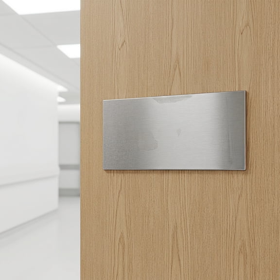 ELAYARD 2Pcs Durable Metal Office Door Name Plate with Self Adhesive for Wall Mounted Use
