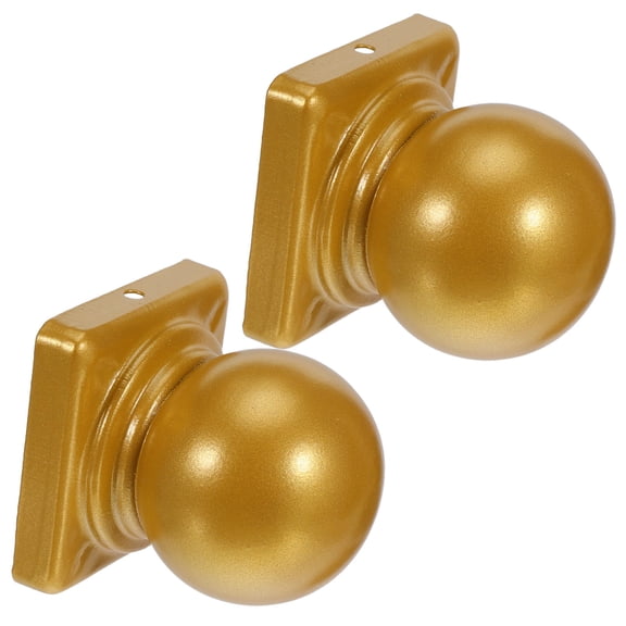 ELAYARD 2Pcs Elegant Golden Fence Post Caps Metal Stair Handrail End Caps with Weather Resistance