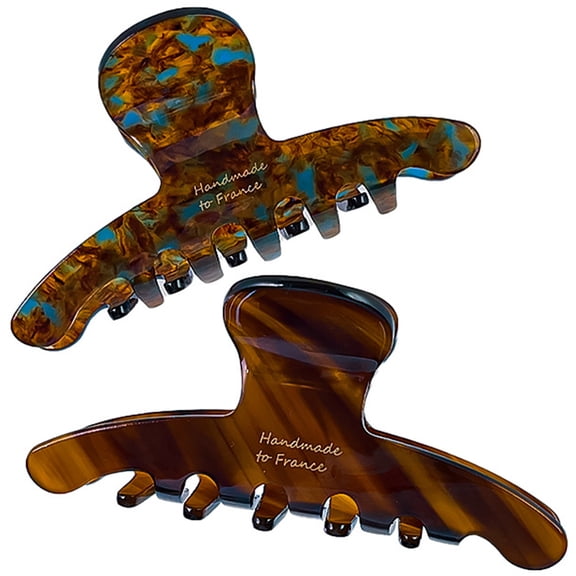 ELAYARD 2Pcs Grip Hair Clips Acetate Hair Claw Barrette Simple Design for Women