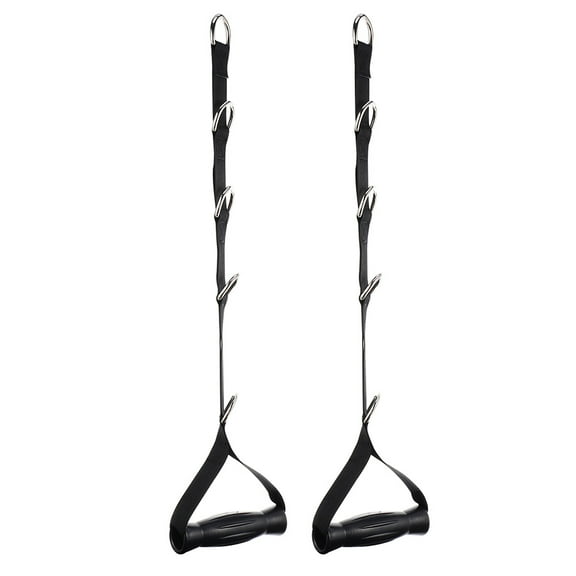 ELAYARD 2Pcs Heavy Duty Exercise Pull Strap for Cable Machines Black Fitness Resistance Bands