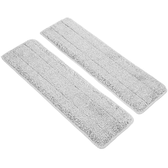ELAYARD 2Pcs Reusable Grey Fiber Mop Pads for Effective Floor Cleaning and Baseboard Edges
