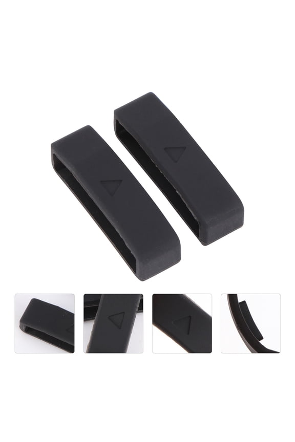 2Pcs Black Watch Strap Keeper Flexible Bands Holder for Watches Easy to Replace and Use