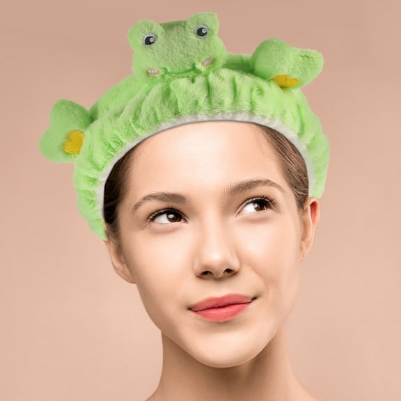 ELAYARD 2Pcs Green Frog Headbands with Flexible Elastic Design for Face Wash and Makeup