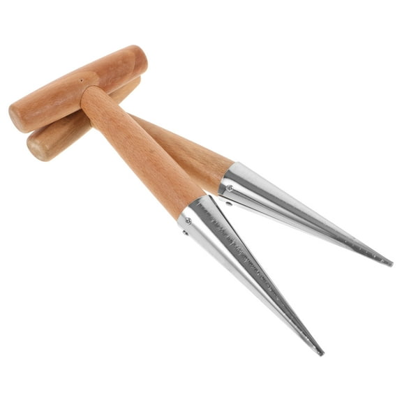 ELAYARD 2Pcs Garden Hand Tools Soil Digger with Wooden Handle for Easy Planting