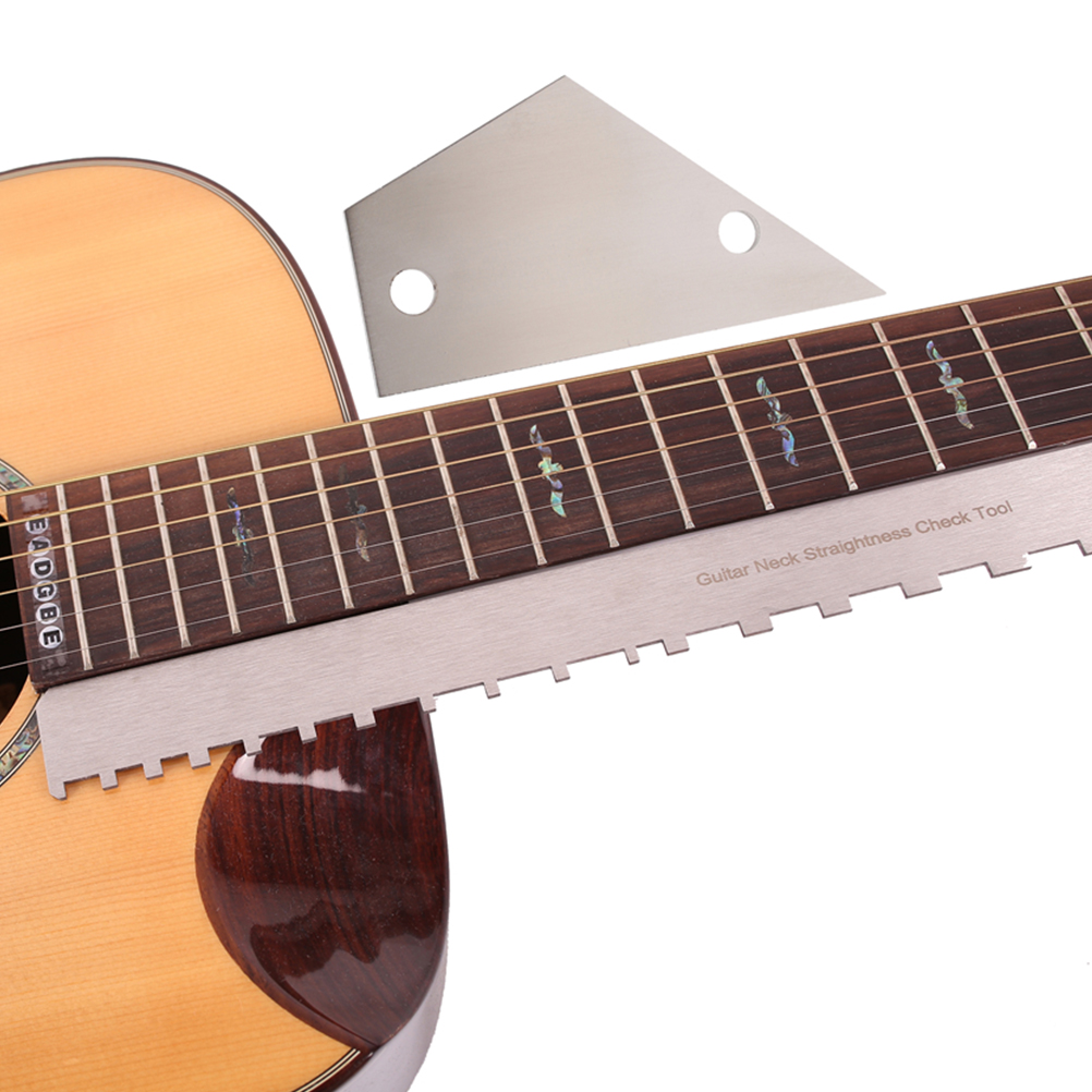 ELAYARD Notched Straight Ruler Fret Leveling Gauge for Guitar Neck Setup Luthier Precision Measurement Tool
