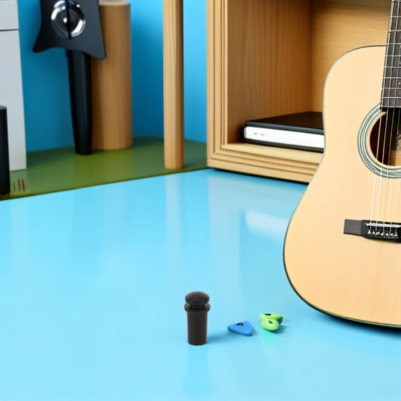 ELAYARD 2Pcs Guitar Strap Pegs in Classic Black Style with Non Metal Strap Pins for Stage Performance Season