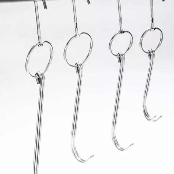 ELAYARD 2Pcs High Grade Stainless Steel Meat Hanging Hooks Plated Silver Rust Proof Double S Hooks