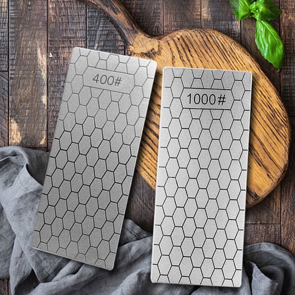 ELAYARD 2-Pack Synthetic Sharpening Stones for Household Kitchen Knives and Cooking Tools