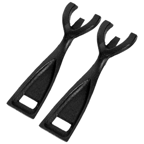 ELAYARD 2Pcs Reusable Cast Iron Steak Plate Fork and Teppanyaki Clip for Kitchen Use