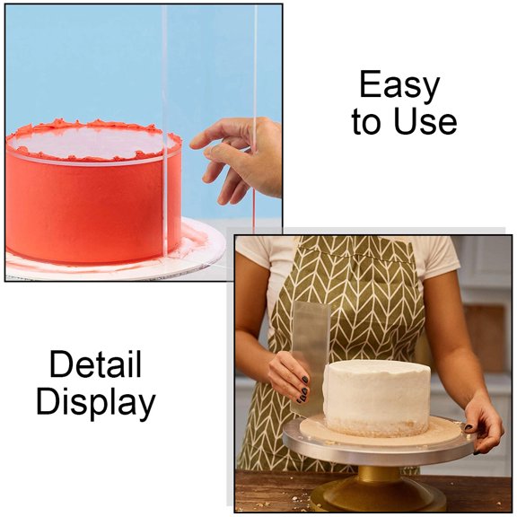ELAYARD 2Pcs Transparent Acrylic Baking for Cake Cream with Safe Reusable Design