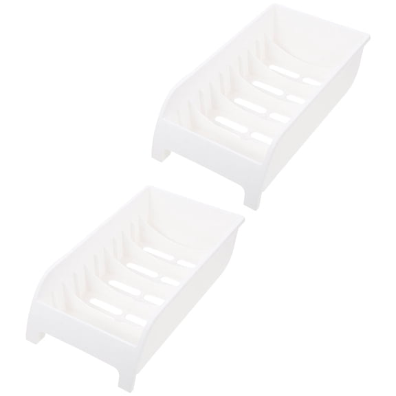 ELAYARD Bowl and Plate Drying Rack White PP, Stable and Practical for Kitchen 2Pcs