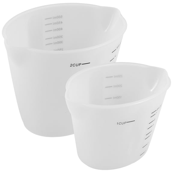 ELAYARD 2-Pack Silicone Measuring Cups with Handles, White Baking Cups for Accurate Kitchen Measurements and Cooking
