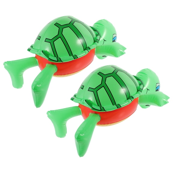ELAYARD 2Pcs Lifelike Green Inflatable Turtle PVC Balloons Party Decor for Pool Beach Camping