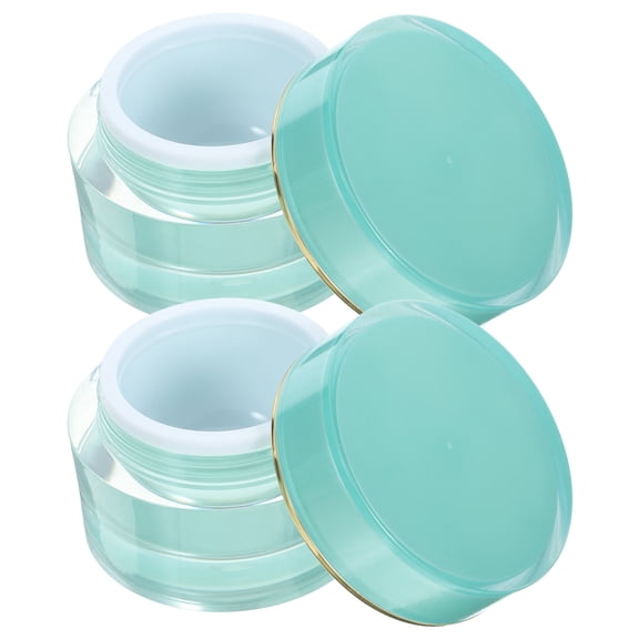 ELAYARD 2Pcs Compact Portable Acrylic Cream Jars Travel Size Refillable Cosmetic Bottles