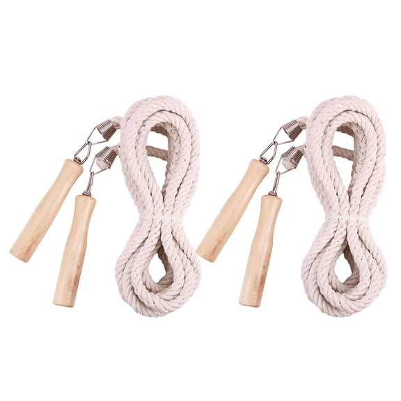 ELAYARD 2Pcs Extra Long Jump Rope Cotton Braided for Fitness Group Skipping Team Activities