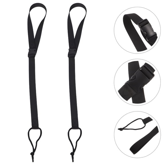 ELAYARD 2Pcs Lightweight Snowboard Leash Strap for Bindings with Ergonomic Handle and Quick Release