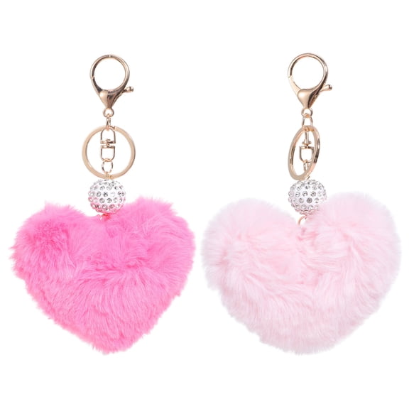 ELAYARD 2-Pack Plush Keychain and Metal Bag Charm Set, Trendy Accessories Gift for Women and Teens