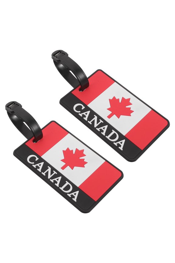 Canadian Flag Luggage Tags - Durable PVC Travel Bag Identifier Accessories for Suitcases and Backpacks