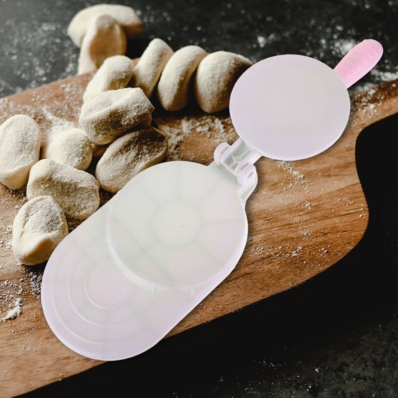 ELAYARD 2Pcs Manual Dumpling Presser White Plastic Dough Pressing Tool for Kitchen