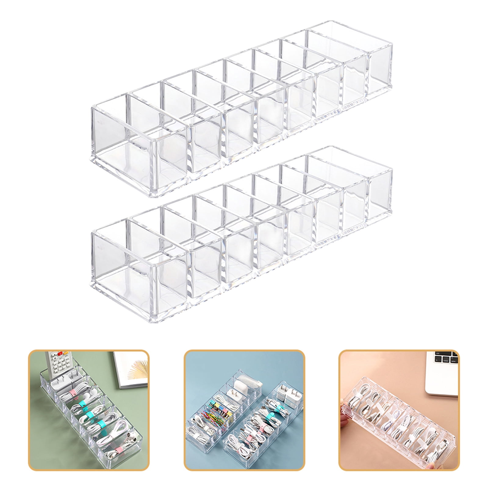 ELAYARD 2Pcs Multi-Function Charger Organizer Transparent Cable Supply ...