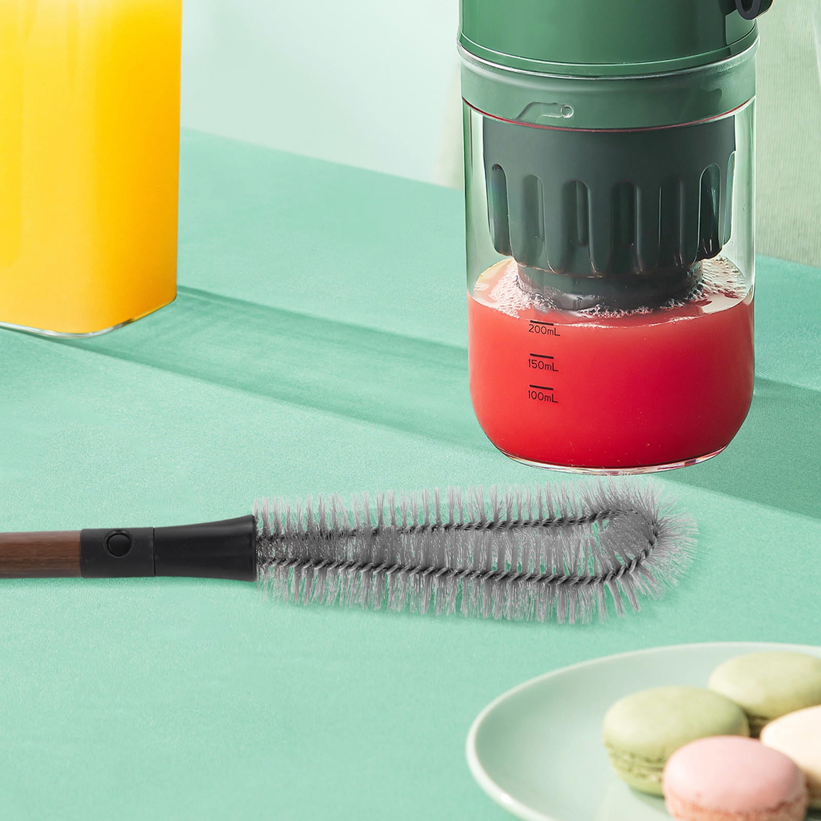 ELAYARD 2Pcs Kitchen Scrub Brush with Detachable Handle for Deep Cleaning Bottles and Juicers