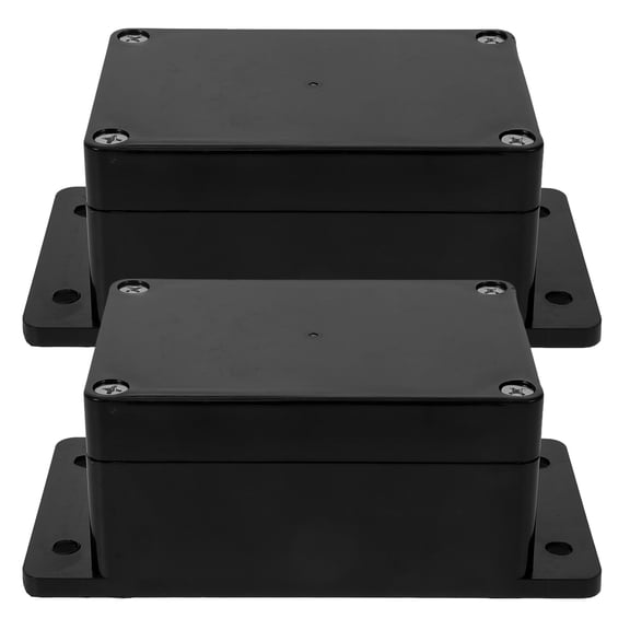 ELAYARD Weatherproof Connection Box Black Plastic for Outdoor Storage 2Pcs