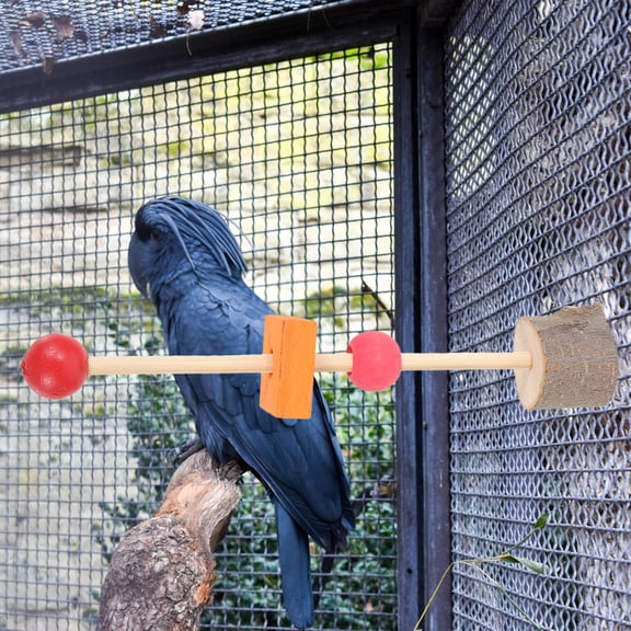 ELAYARD 2pcs Bird Stick Perch Wood Multi Colored Chewing Coordination Development Cage Enrichment