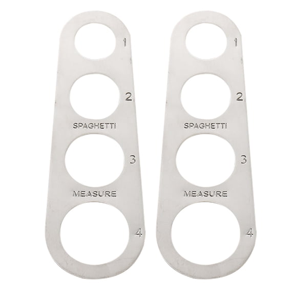ELAYARD 2Pcs Stainless Steel Spaghetti Portion Control Tool with 4 Hole Pasta Measuring Gadget