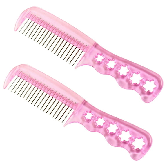 ELAYARD 2Pcs Pink Wig Wire Brush for Hair Extension Smooth Styling and Detangling