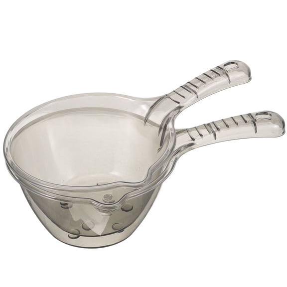 ELAYARD 2-Pack Grey Plastic Water Ladles with Thick Handles for Kitchen, Garden, Camping, and Outdoor Activities