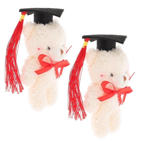 ELAYARD Soft Beige Graduation Ceremony Bear, Craftsmanship, 2Pcs