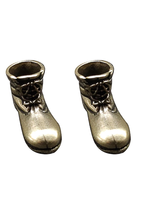 2Pcs Pure Copper Brass High Heel Boots Pendants Dark Brown Durable Decorative Use