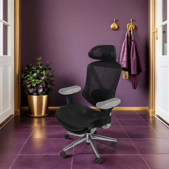 ELAYARD 2Pcs Removable Stretch Fabric Armrest Covers for Ergonomic Office Gaming Chairs Grey