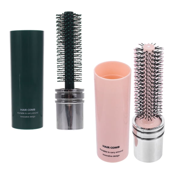 ELAYARD Travel Round Brush, ABS, Assorted Colors, Versatile Usage, Integrated Design, 2Pcs