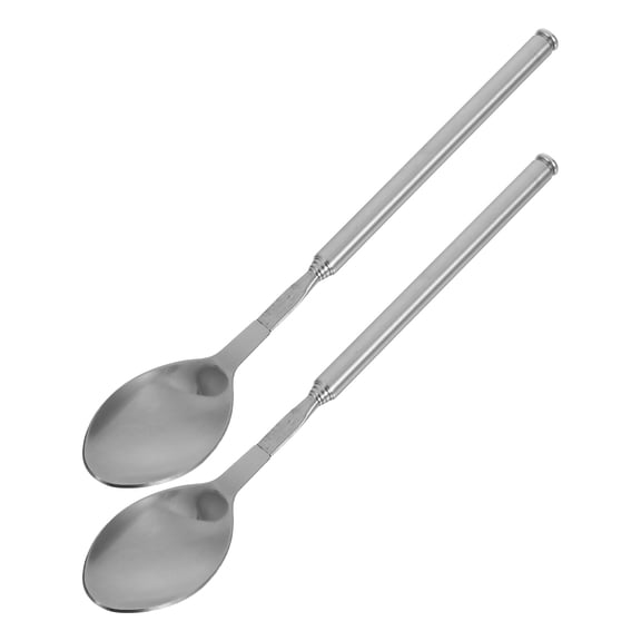 ELAYARD 2Pcs Extendable Stainless Steel Spoon Portable Retractable Serving and Stirring Spoons