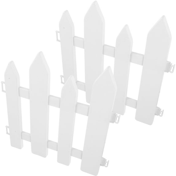ELAYARD 2Pcs Lightweight White Plastic Garden Fence for Yard Border and Pet Outdoor Areas