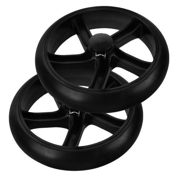 ELAYARD 2Pcs Rolling Cart Replacement Wheels Black Plastic PU Metal Round Spacesaving Design for Storage
