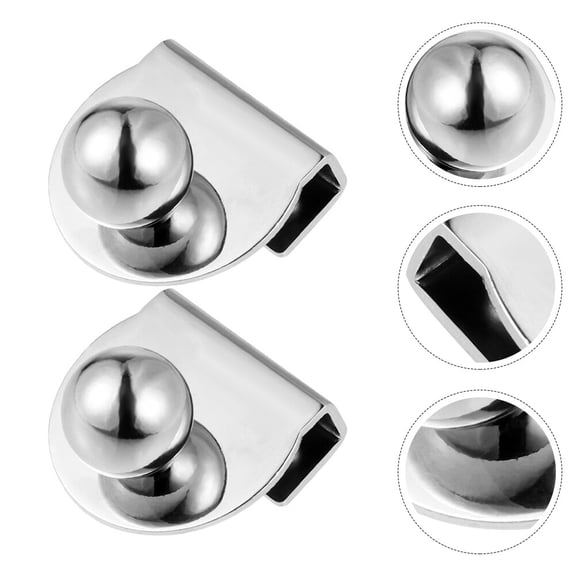 ELAYARD 2-Pack Round Glass Door Handle Clips Finish Simple Practical Design for Cabinet Kitchen Furniture