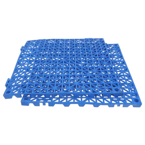 ELAYARD 2Pcs Shower Interlocking Mats Blue Non Slip Drainage Floor Tiles for Bathroom Pool Deck