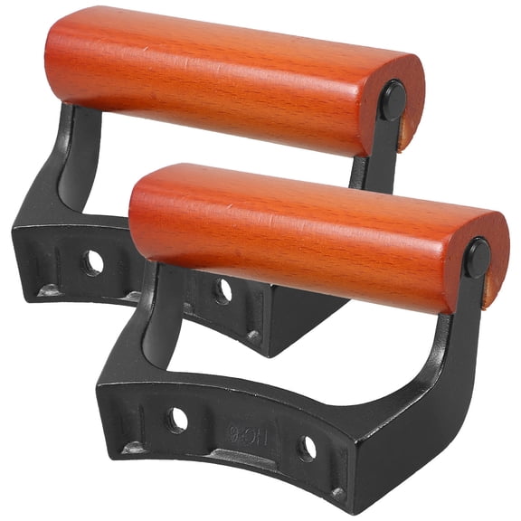 ELAYARD 2Pcs Pot Side Handle Replacement with Anti Scald Wood and Aluminum Grip for Home Use