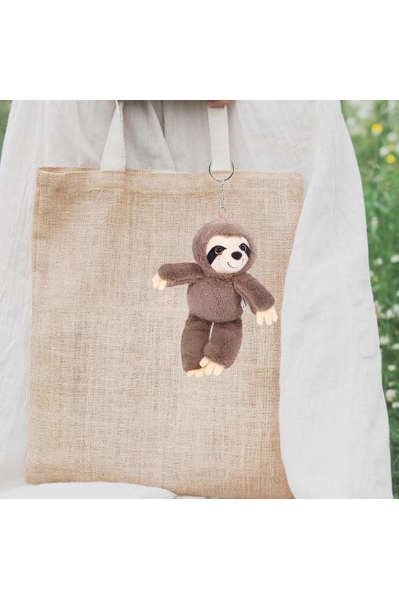 2Pcs Adorable Sloth Plush Keychain Charm Lightweight Bag Hanging Pendant