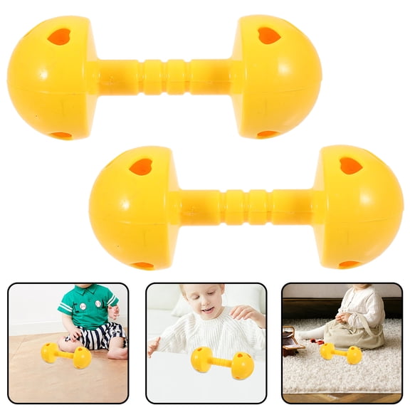 ELAYARD 2Pcs Children's Dumbbells Plastic Yellow Muscle Strengthening for Playing