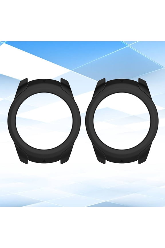 2-Pack Black Silicone Protective Case Covers for Smart Watch, and Scratch Resistant
