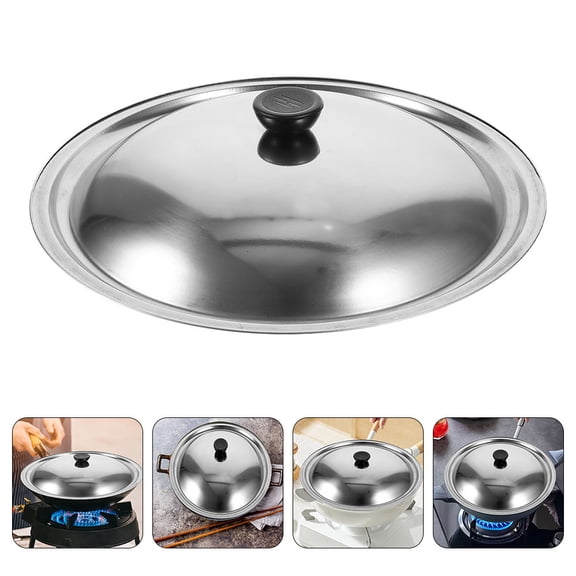 ELAYARD 2Pcs Stainless Cooking Pan Lid for Home Cooks and Boiling Ergonomic Design
