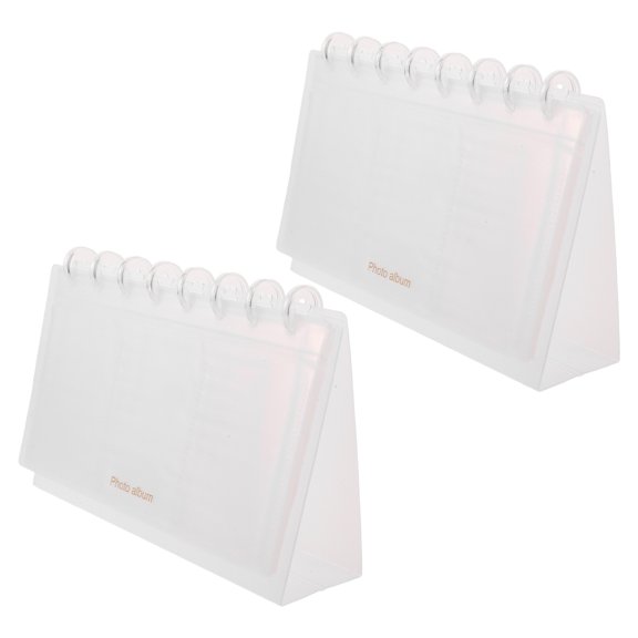 ELAYARD 2Pcs White Small Photo Album Stand Calendar Style Desk Frame for Office Display