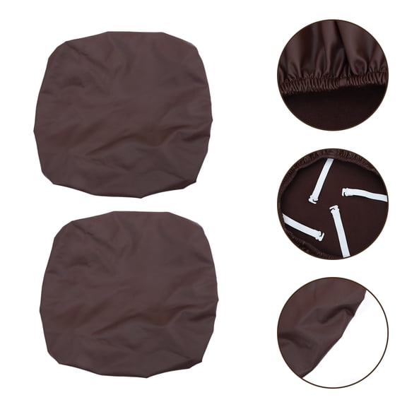 ELAYARD 2Pcs Stretch PU Chair Protector Elastic Chair Cover Decorative Dining Room Coffee