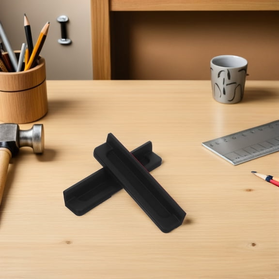 ELAYARD Black Plastic Trash Drawer Foot Pulls, 2 Pieces, Simple and Design for Kitchen Cabinets and Drawers