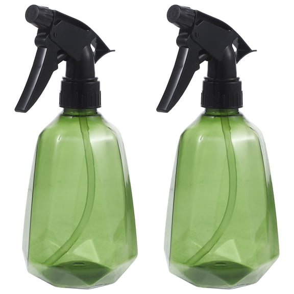 ELAYARD 2Pcs Transparent Green Watering Pot Refillable Plastic Plant Mister Bottle for Office Use