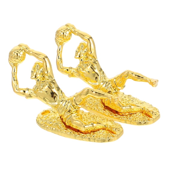 ELAYARD 2Pcs Golden Soccer Trophy Cups Metal Award for Home Display Football Tournament Prize